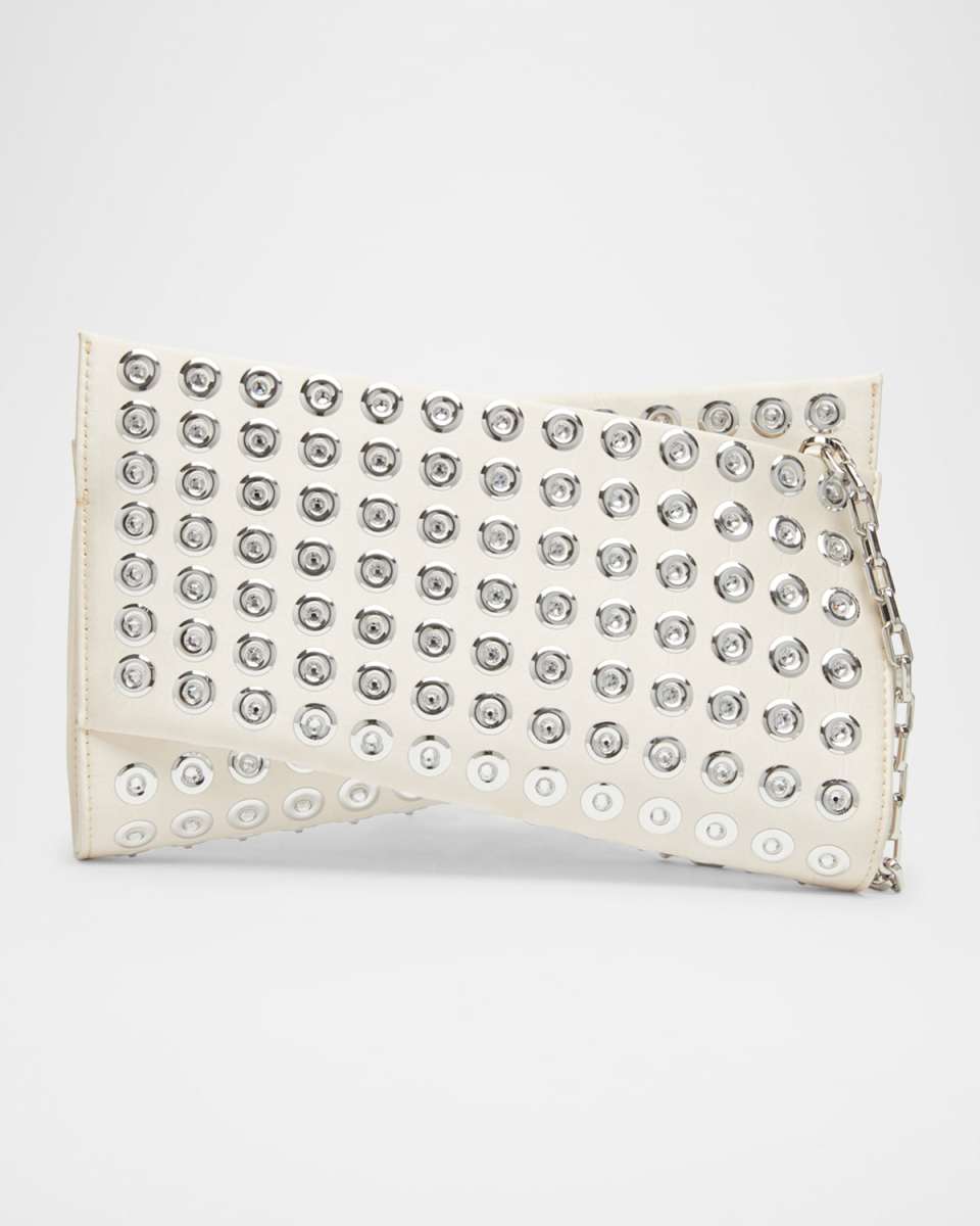 Loubitwist Small Boum Mirror Clutch Bag in Crepe Satin